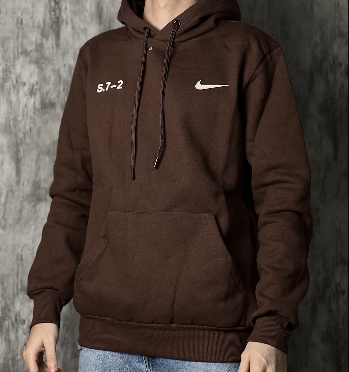 Moletom Nike dri-Fit S72 c/ capuz - Marrom Escuro