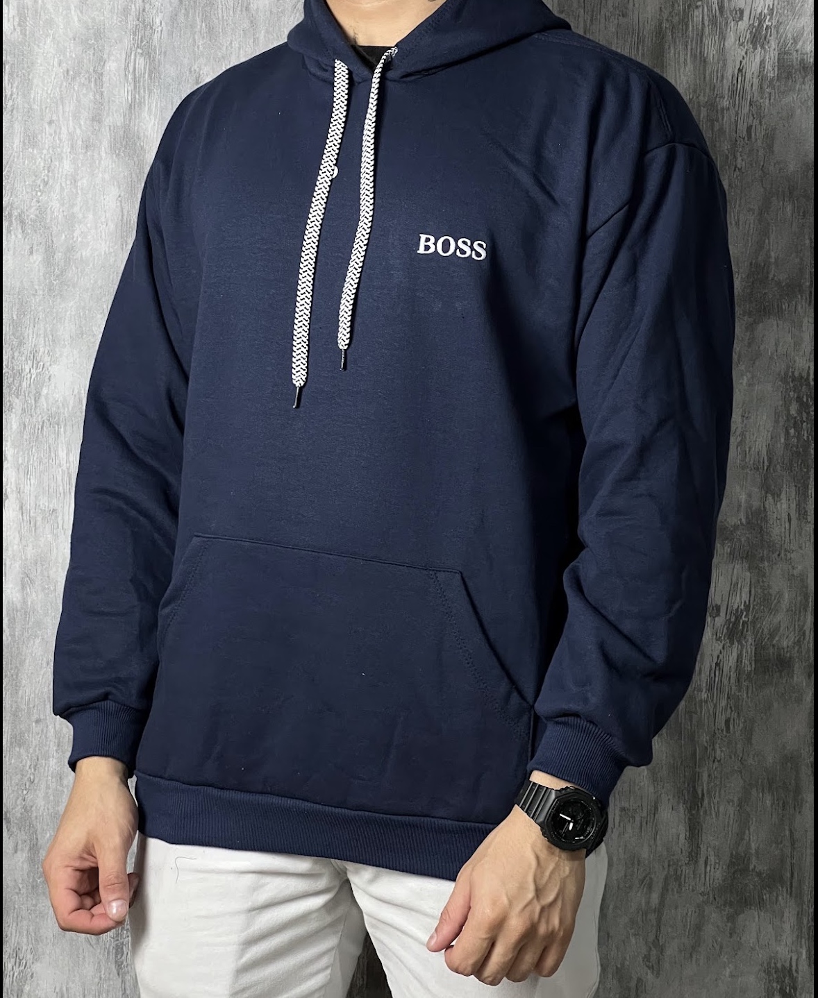 Moletom c/ capuz Boss - Azul Marinho Basic